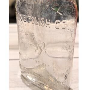 Vtg Stove Bottle with Embossed Horse Glass